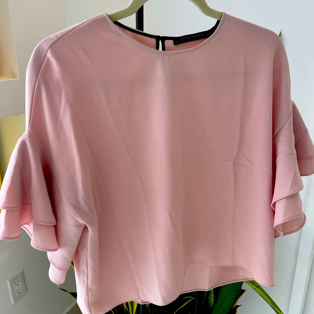 Rufles light pink blouse